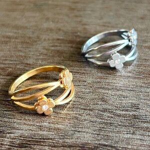 Delicate Gold or Silver Floral Ring